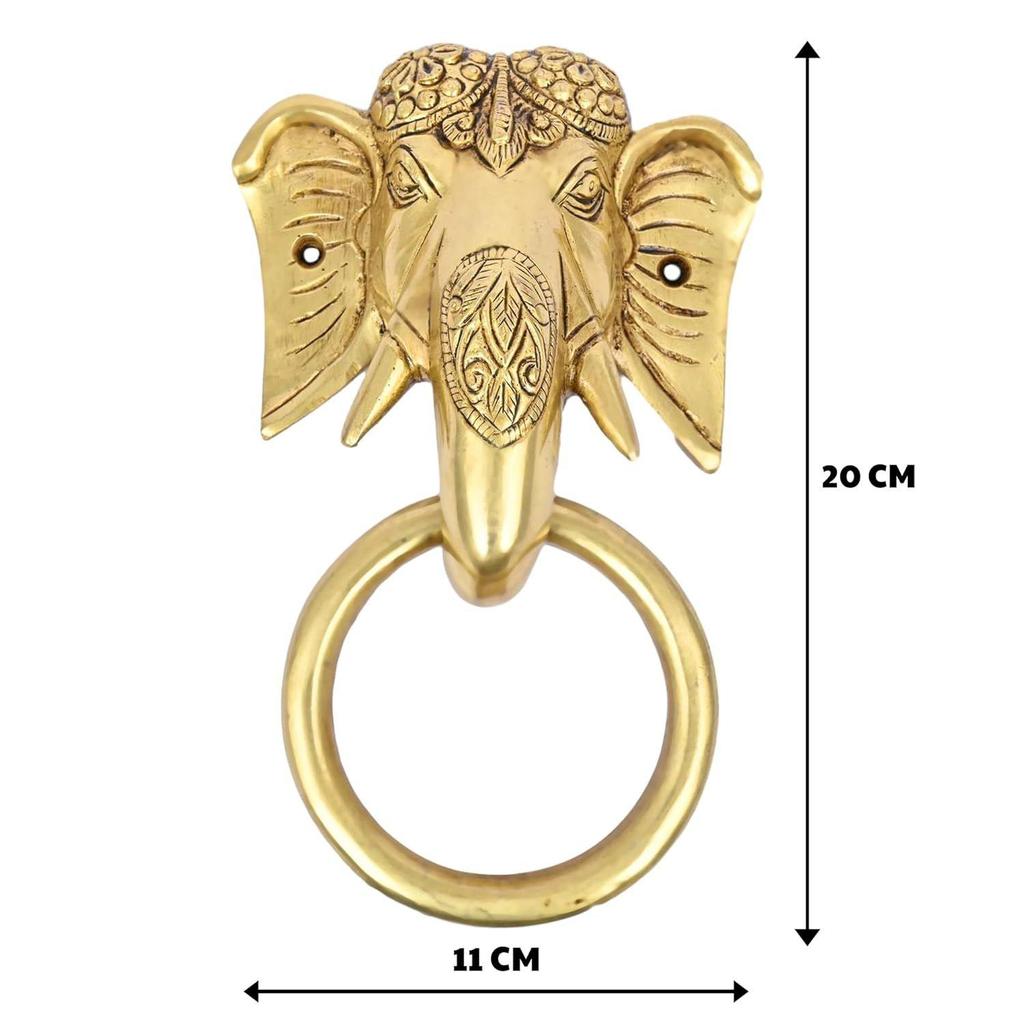 Brass Elephant Door Knock for Main Door |  | Standard Size | Elegant Home Entrance Décor | Durable & Stylish Front Door Accessory | Pack of 1