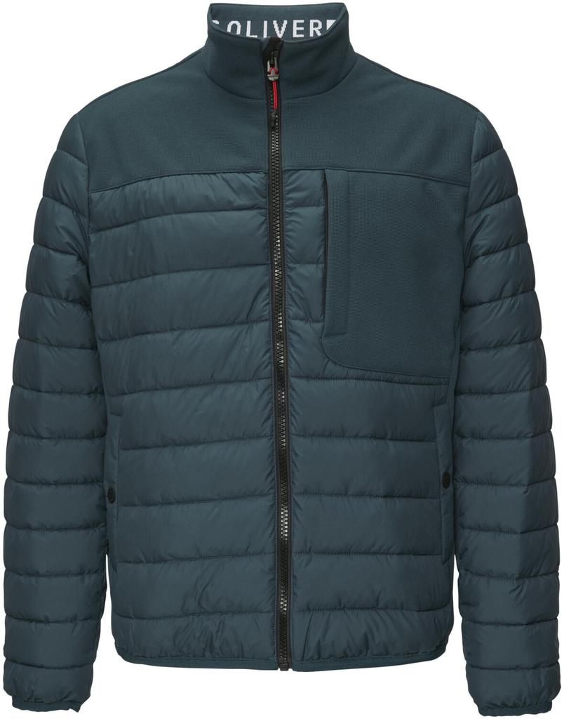 Зимняя куртка s.Oliver Легкая стеганая куртка из смеси материалов с контрастными деталями (2150262) синий