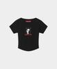 Woldeudillema Devil Printing Tight Half T-Shirts (Black)