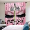 2Pcs Eyelash Curtainsstylish Pink Sparkles Blackout Curtains Adult Eyelash Diamond Aesthetic Curtains Drapes Makeup Eyelash