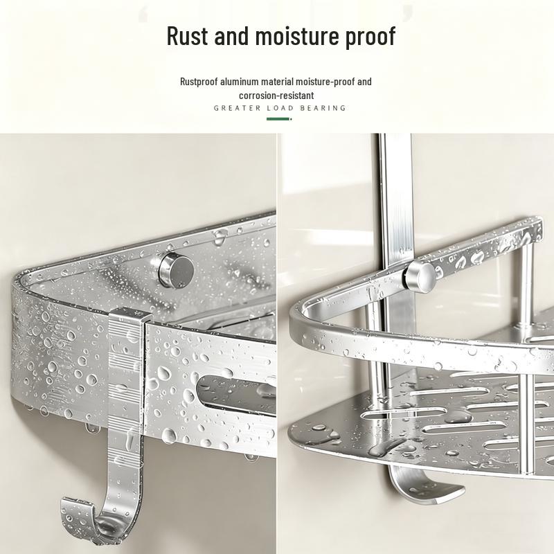 Xinpei Drill-Free Space Aluminum Corner Bathroom Shelf