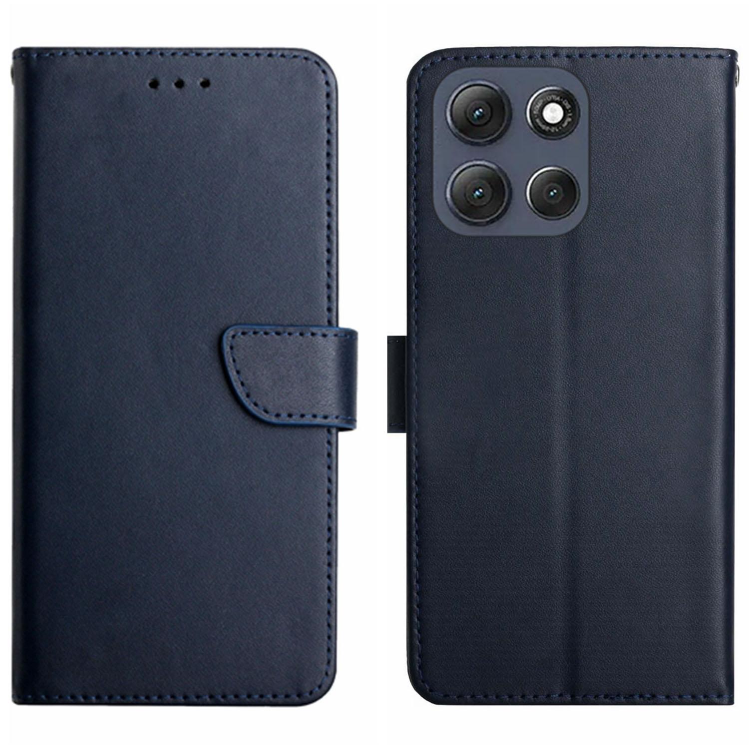 

Чехол для Motorola Moto G56 5G из натуральной коровьей кожи, чехол для телефона с текстурой наппа Blue