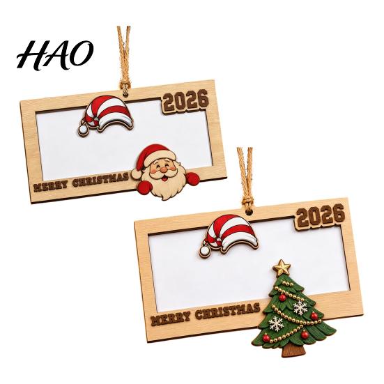 Christmas Tree Decoration with Money Slot 2Pcs Holder Hanging Ornament for Cash, Wooden Xmas Holiday Decoration, Reusable Cash Box Party Tabletop
