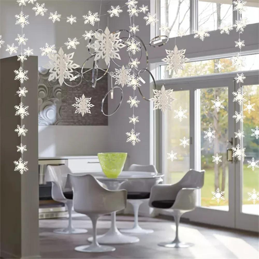6Pcs/Set DIY Christmas 3D Paper Snowflake Pendant Three-dimensional Christmas Decorations  Gifts