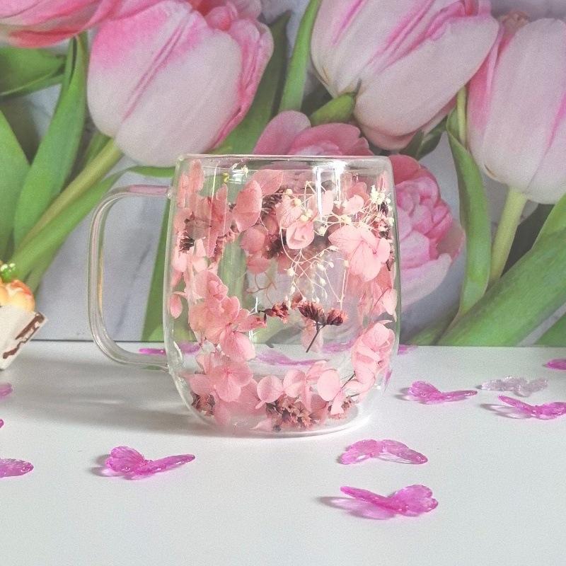 

2pcs Double-Layer Insulated Glass Cup with An Internal Floral Pattern Design, Suitable for Coffee, Tea, and Cocktails Drinkware 2pcs