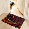 Rainbow Visual Vortex Heart Star Print Area Rug, Aesthetic Colorful Swirl Floor Mat for Bathroom Kitchen, Washable Decor Carpet