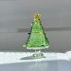Handgefertigtes Mini-Kristallglas-Weihnachtsbaumschmuckstück Niedliche Mini-Weihnachtsbaum Sammlerfiguren Feiertags-Tischdekoration Geschenk