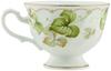 CeCera" Tea Time Collection Coffee Cup & Saucer, Green Leaf Pattern (Gift Boxed) CE1034-28K