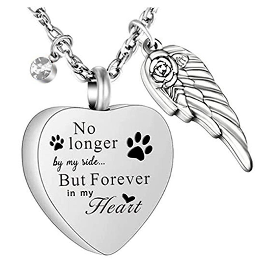 Sturdy Stainless Steel Heart Wing Locket Necklace for Ashes or Perfume Sentimental Keepsake for Memories Daily Use