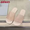 Fashion Luxury Fashion Mesh Breathable Ladies Flats Slippers Shoes New In Summer Beach Slides Women Flats Slippers Female Sandals Shoes