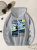 Van Gogh Starry Night Pattern Hoodie: Autumn/Winter Plus Velvet, Casual & Versatile