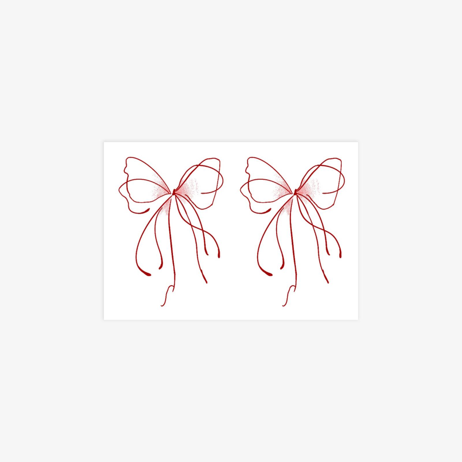 

Tattoo Stickers Spice Girl Personality Waterproof Lasting Arm Pink Bow Tattoo Stickers 10*7