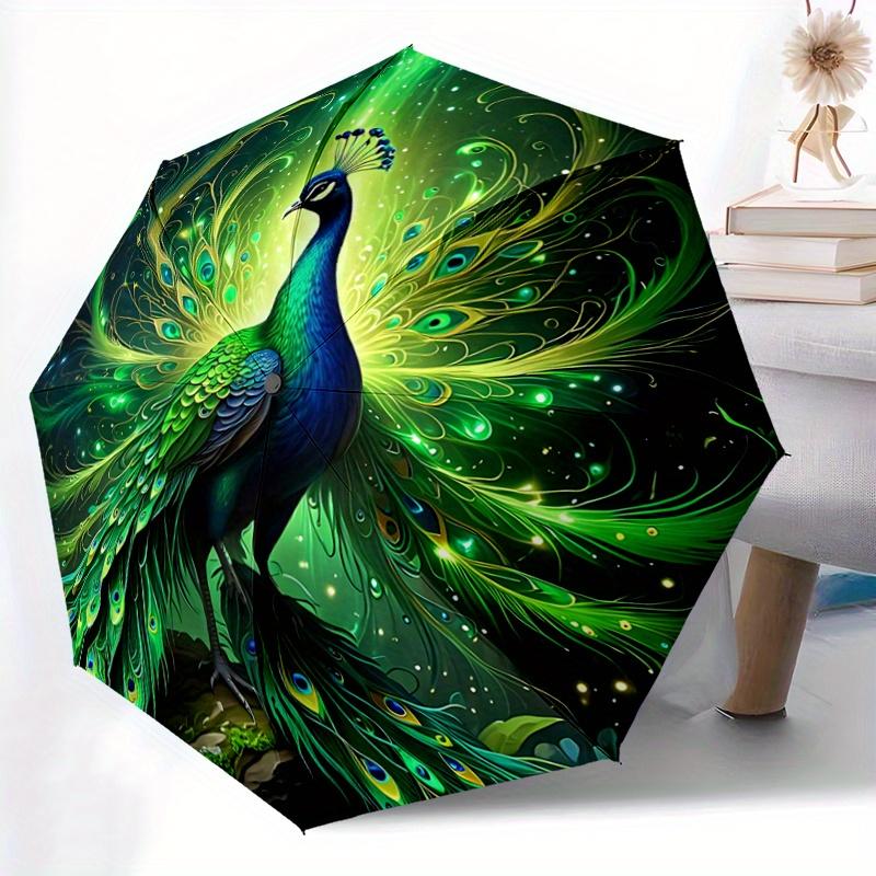 1pc Enchanted Peacock Cartoon Umbrella,Compact Umbrella, Suitable for Camping, Ideal Easter Birthday Gift for Family and Friends.C081
