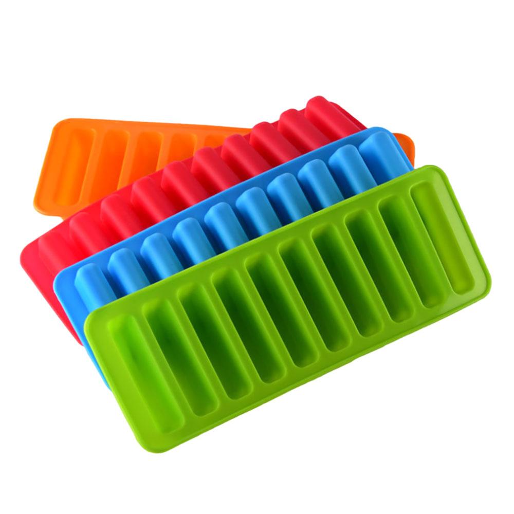 Silicone World 10 Hole Finger Shape Cylinder Silicone Ice Cube Mold Finger Muffin Cookies Ice Cream Chocolate Baking Mold