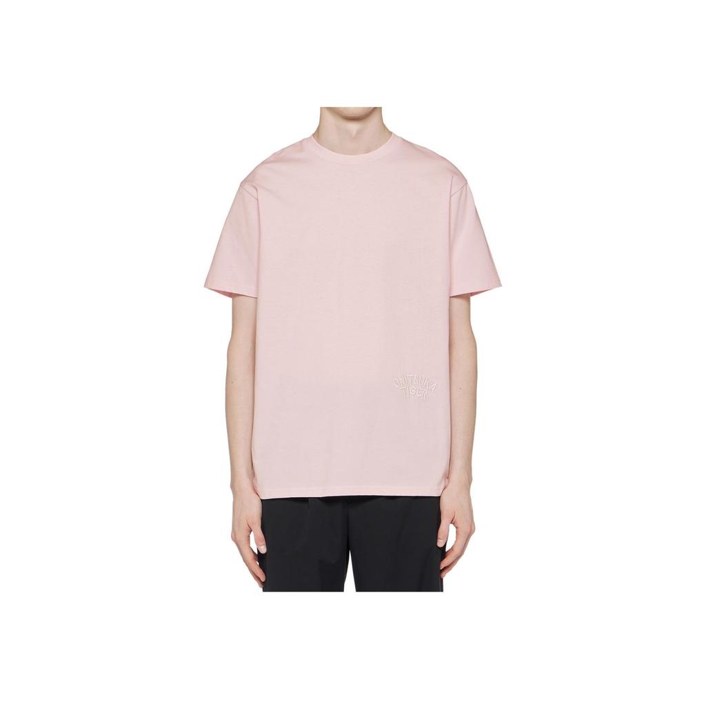 ONITSUKA TIGER SS24 Creative Round Neck Casual Printed Short Sleeve T-Shirt Unisex Tops Light-Pink 2183B150-700