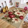 Roses Red Rug, Floor Mat Blossom Floral Carpet, Non-Slip Rug for Living Room Bedroom Dining Room Bathroom Kitchen Home Decor
