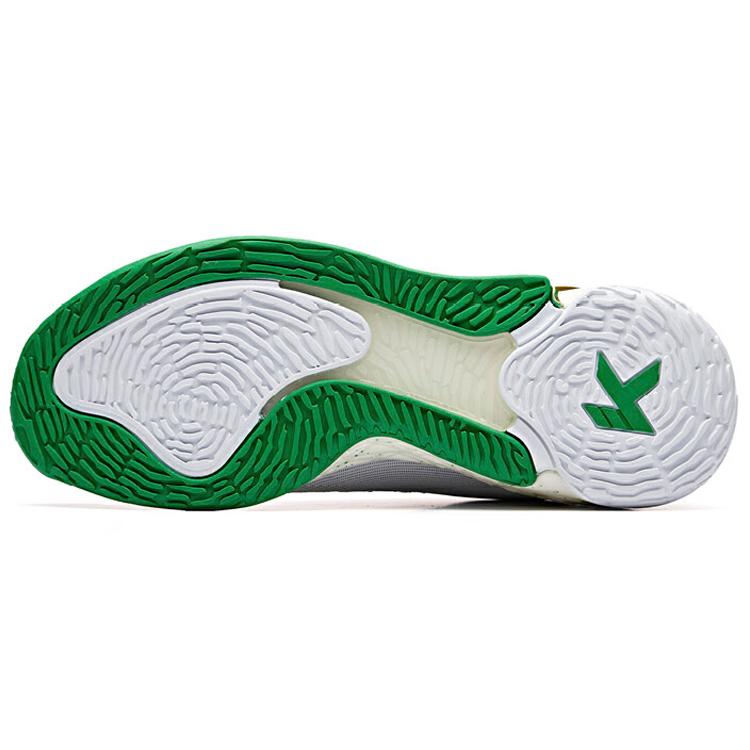 New Anta KT4 Thompson Anti Slip Wear Resistant Breathable Lightweight Low Top Basketball Shoes Men's White Green Gold 11931102-7