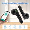 Tuya Digital Fingerprint Door Lock 5-in-1 Smart Door Handle Lock Bedroom APP Remote Unlock Electronic Lock