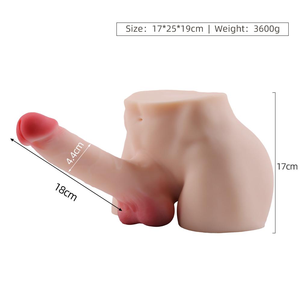 2 In 1 Unisex Sexy Tpe Realistic Dildo Penis + Anus Women Masturbation Tool for Women Men