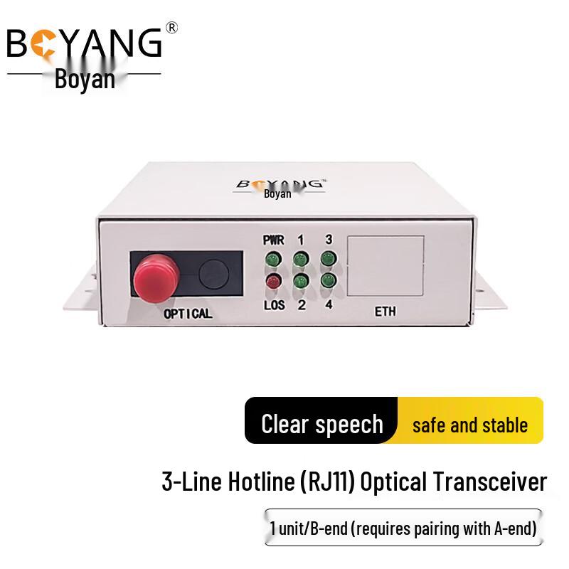 Boyang 3-Channel Hot-Line Telephone Optical Transceiver