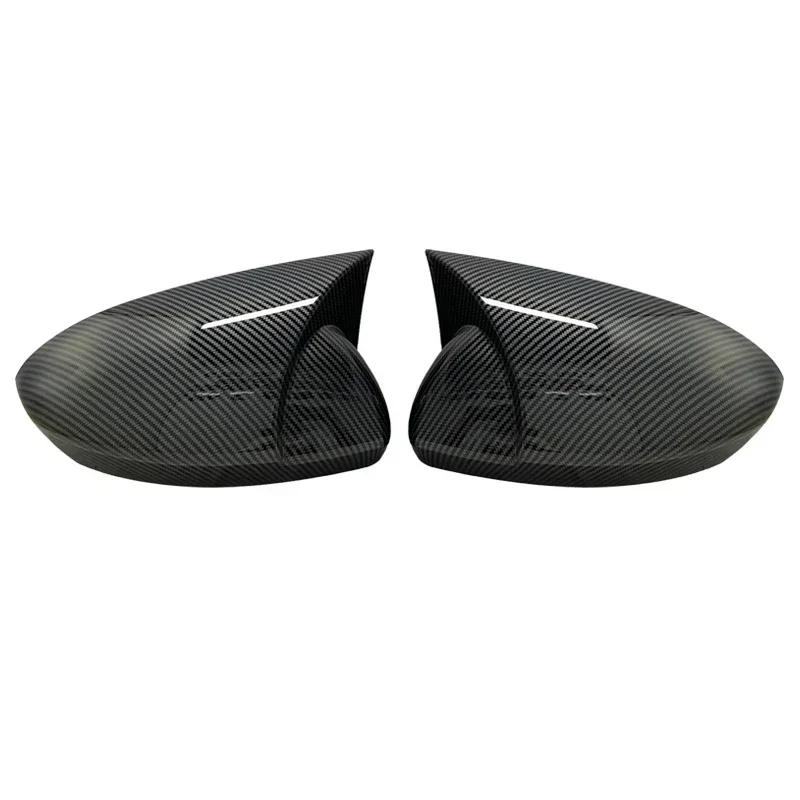 For Renault Megane 4 MK4 2016-2020 Glossy Black/Carbon Fiber Look Side Mirror Cover Cap ABS Car Exterior Accessories Left Right