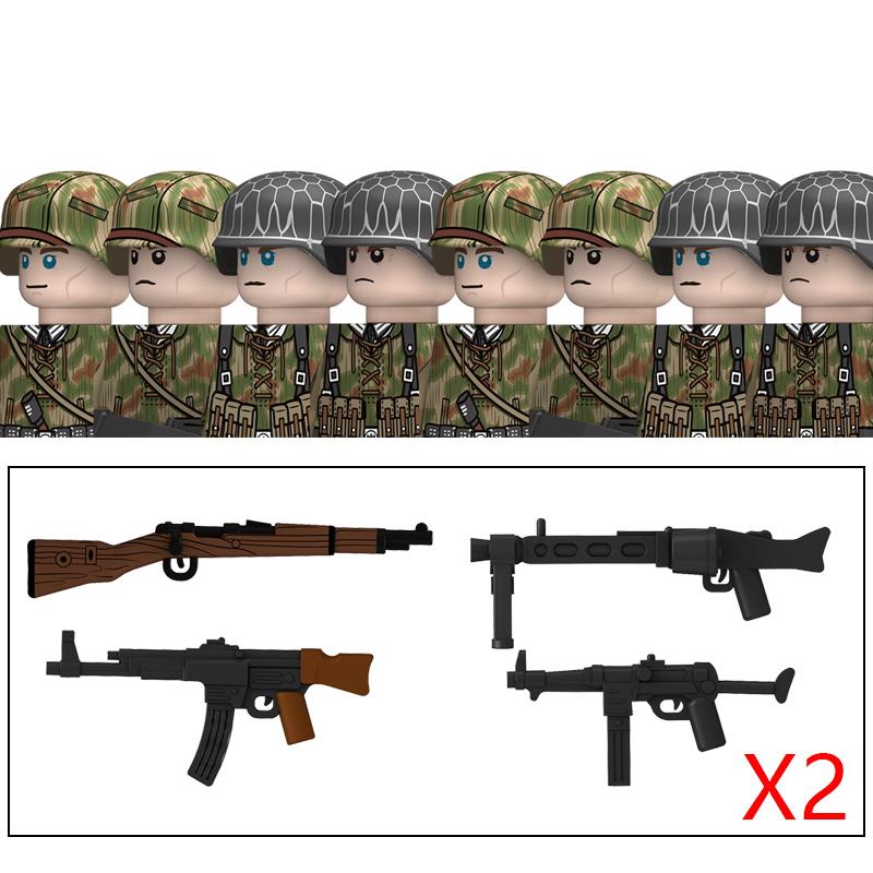 Ungiftige Militär-Zweiter Weltkrieg Deutsche Marine Panzer Truppen Bausteine USA 101. Großbritannien Sowjetunion Soldaten Infanterie Waffen Steine Spielzeug Kinder