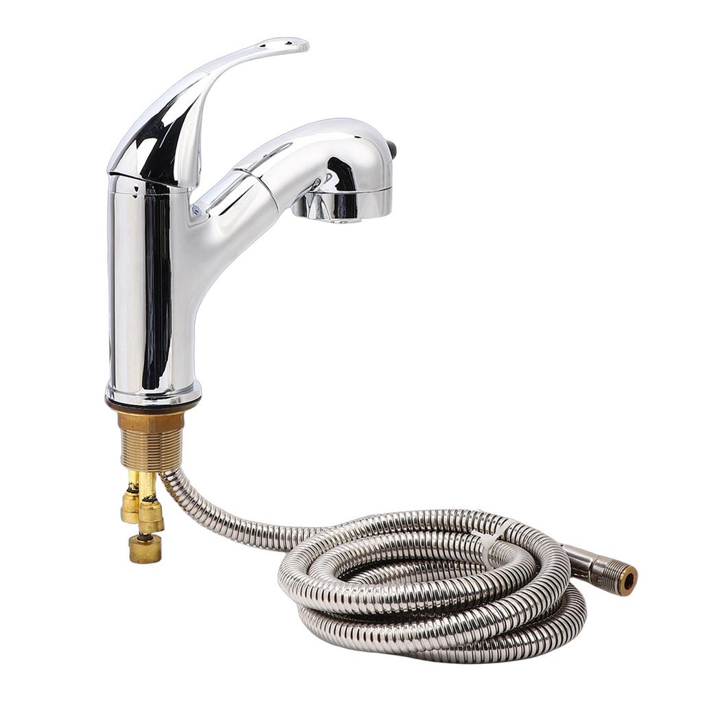 Faucet with Pull Out Sprayer Stainless Steel Ceramic Valve Cartridge Pull Out Kitchen Faucet for RVs Trailers Yachts