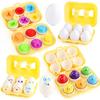 Baby Smart Eggs Montessori Learning Educational Toys Sensory Easter Eggs Chicken Colors Shapes Sorter For Kids 2 to 4 Years