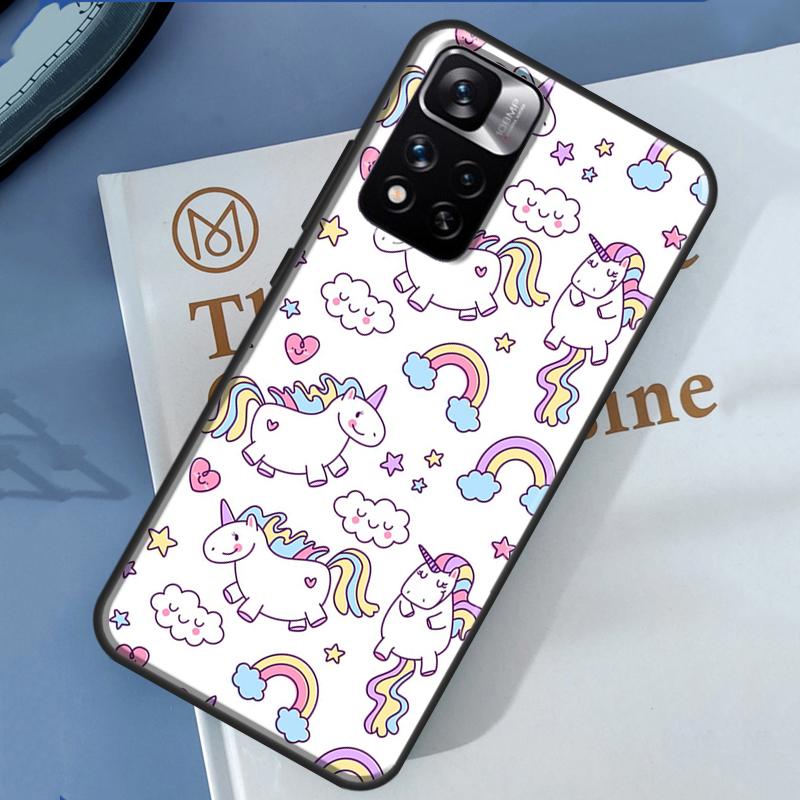 Cartoon Rainbow Unicorn Case For Xiaomi Redmi 13C 10C 12C 14C Redmi Note 14 13 Pro 12 11 9 10 9S 10S 11S 12S Cover