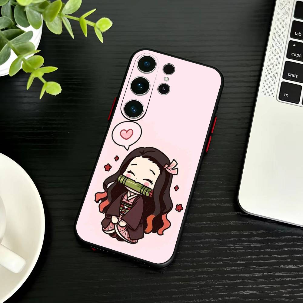 Nezuko S-Kamado Phone Case For Samsung S26,S25,S24,S23,S22,S21,S20,Ultra,Plus,FE Black Soft Cover