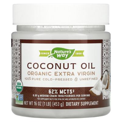 Nature's Way, Organic Coconut Oil, Extra Virgin, 453g (16oz)
