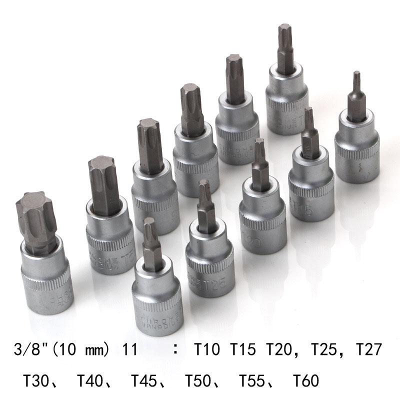34PC Torx Star Bit Socket Set with 3/8" Ratchet Wrench and 5/16" Hex Key Combo Tool Kit
