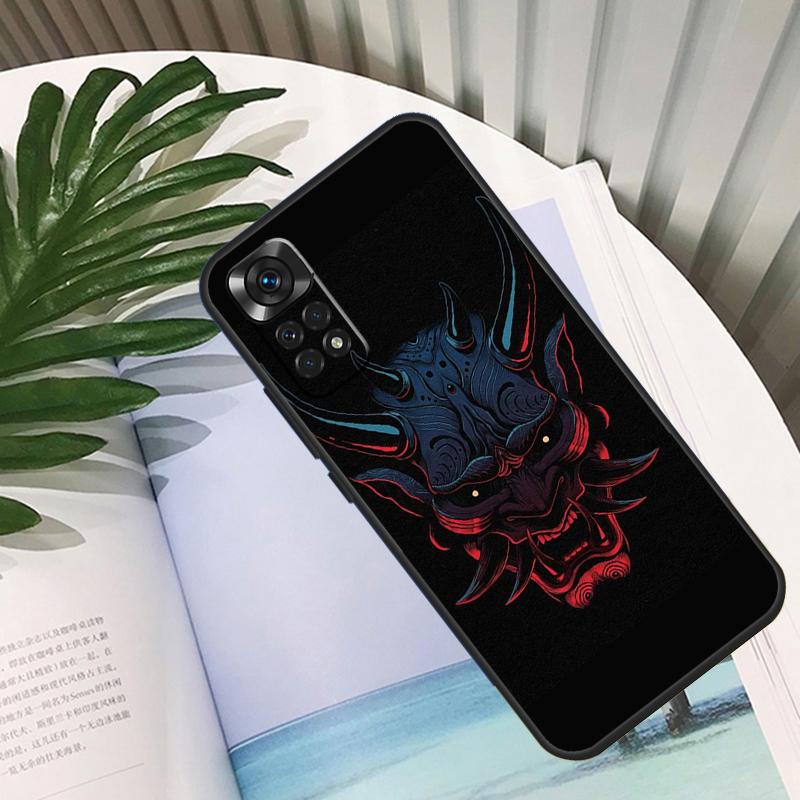 Samurai Oni Mask Funda For Xiaomi Redmi Note 13 10 11 12 14 15 Pro Plus Case For Redmi 15C 12C 13C 14C 10C 15