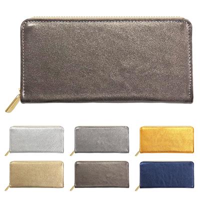 Trendy Yamagishi Genuine Leather Long Wallet with and Cowhide Card Coin Long Bronze Zip-Around Design, Women's Men's, Leather, Slots, Purse, Wallet,