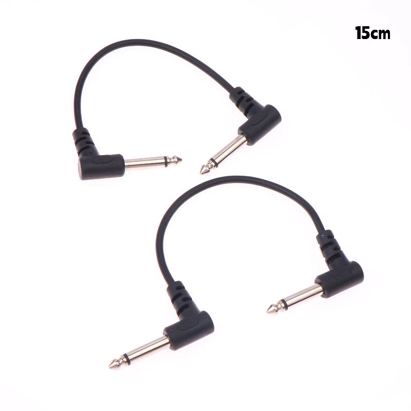 

2Pcs 10/30/50Cm Anti-Noise Electric Guitar Pedal Audio Cable 1/4 Right Angle Pedal Connectors Kit 15CM
