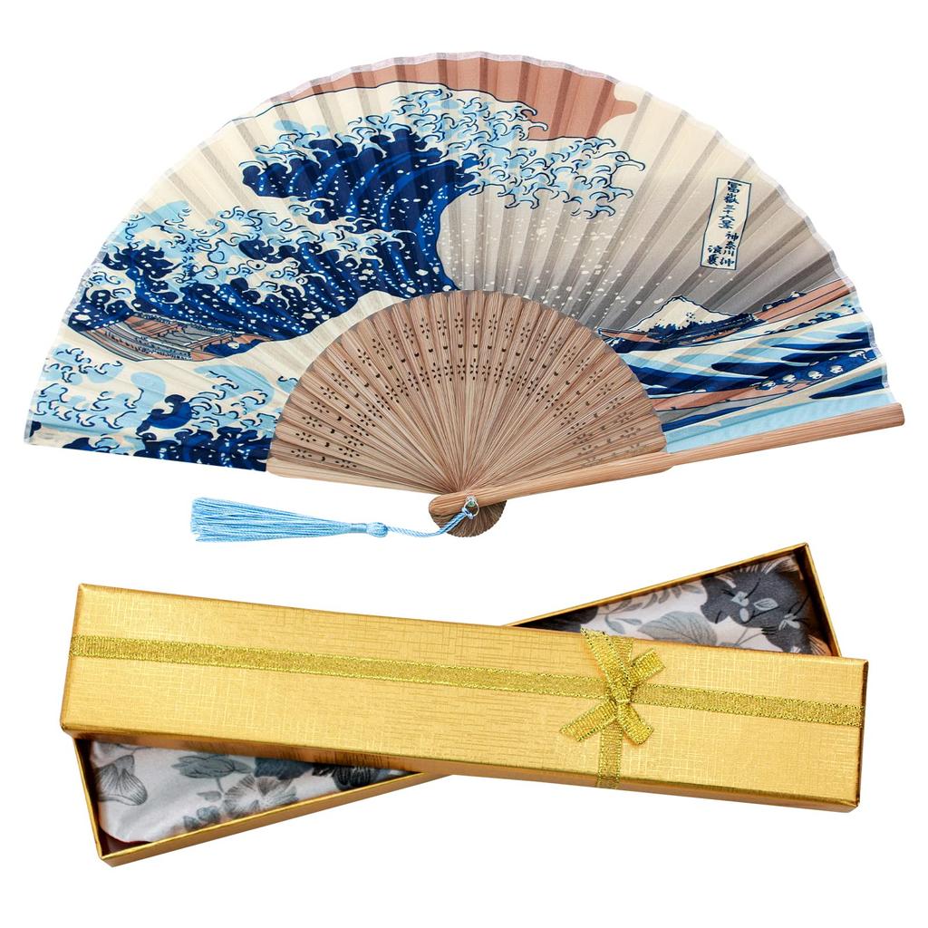 Boshiho Folding Floral Japanese Japanese Accessory Women's Fan, Bamboo, Rayon, Print, Stylish, Style, Elegant, Gorgeous,
