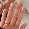 24Pcs Short Square Press On Nail With Christmas Stripes Designs False Nail Glossy Full Cover Nail Art For Festival