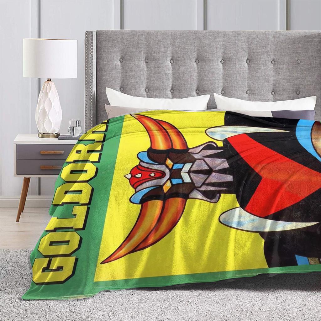 Super Warm Blanket Camping Goldorak Cartoon Throw Blanket  Flannel Bedspread For Bedroom Print Sofa Bed Cover