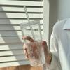 Large Capacity Straw Cup Transparent Cold Drink Cup Creative Glass Cup  Juice Beer