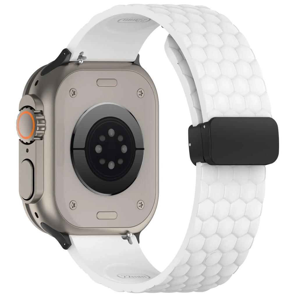 Silicone Strap for Apple Watch Band Ultra 49mm 44mm 45mm 46mm 42mm Series 10 9 8 7 6 Magnetic Buckle Wrist Bracelet Correas