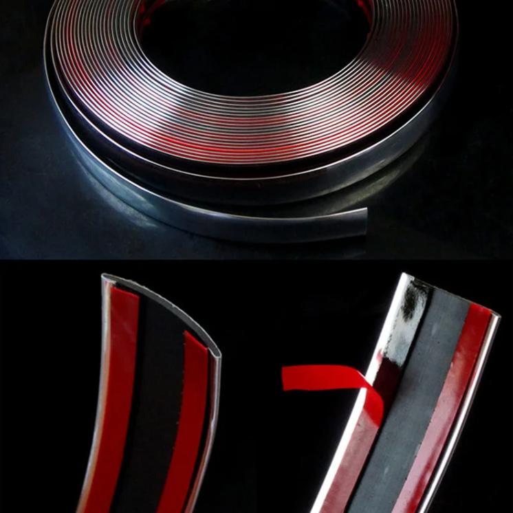 5M Car Chrome Styling Decoration Moulding Trim Strip Tape Auto DIY Body Bumper Protect Sticker 6mm 8mm 10mm 12mm 15mm 20mm 30mm