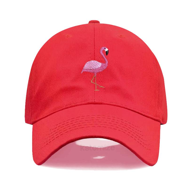 Animal Embroidery Flamingo Baseball Caps For Men Women Retro Soft Washed Cotton Dad Hat Snapback Cap Dropshipping