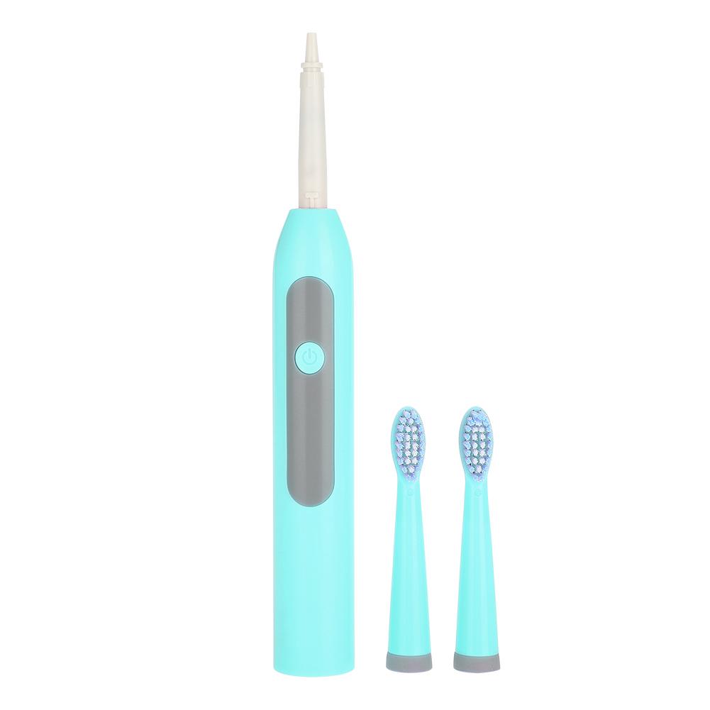 Electric Tooth Brush Battery Sonic Waterproof Replacement Brush Head Teeth Cleaning Tool Blue