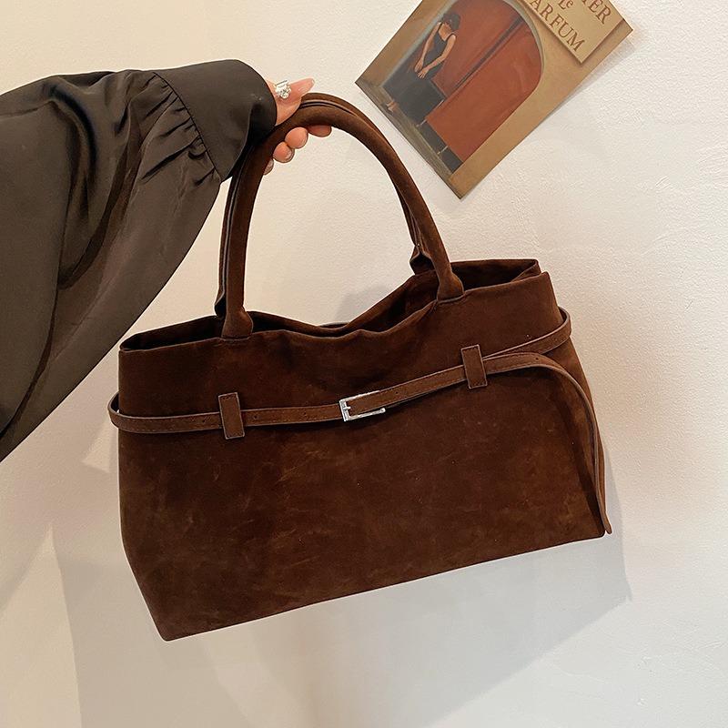 Autumn and Winter Retro Matte Leather Portable Tote Bag Women's New Trendy Large-capacity Commuter Shoulder Bag Underarm Bag
