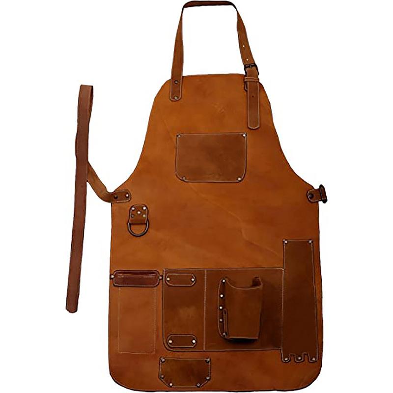 

Industrial Machinist Craftsman Thick Double-faced Velvet Artisan Workwear Auto Mechanic Tool Multiple Pockets Thick Apron OneSize коричневый