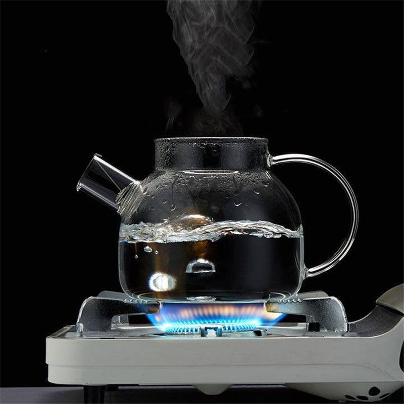 Transparent Borosilicate Glass Teapot Water Jug Heat-Resistant Large Capacity Kung Fu Kettle Home Flower Tea Pot Bottle Decanter