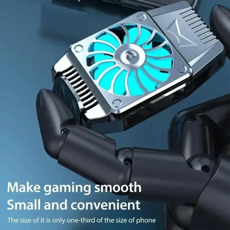 Portable Universal Turbo Hurricane Mobile Phone Cooling Fan, Silent Operation Metal Structures Suitable for iPhone, Samsung