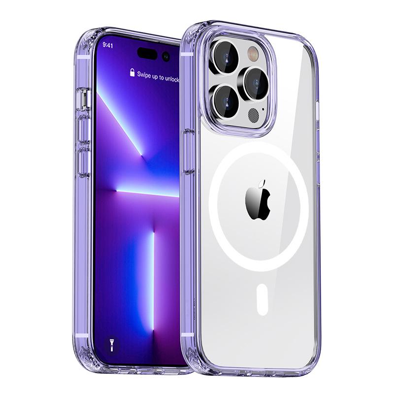Spot Apple 14 mobile phone case transparent magsafe new model suitable for iphone14promax protective case magnetic attraction