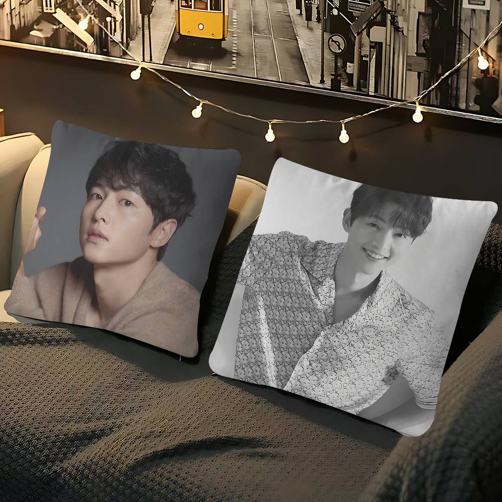 J-Joong-ki Song Kissenbezug Auto Dekokissenbezug Für Sofa Auto Weihnachtsgeschenk 40x40cm 45x45cm