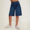 High-waisted Loose Denim Shorts Women's All-matching Straight Quarter Pants Casual Trend
